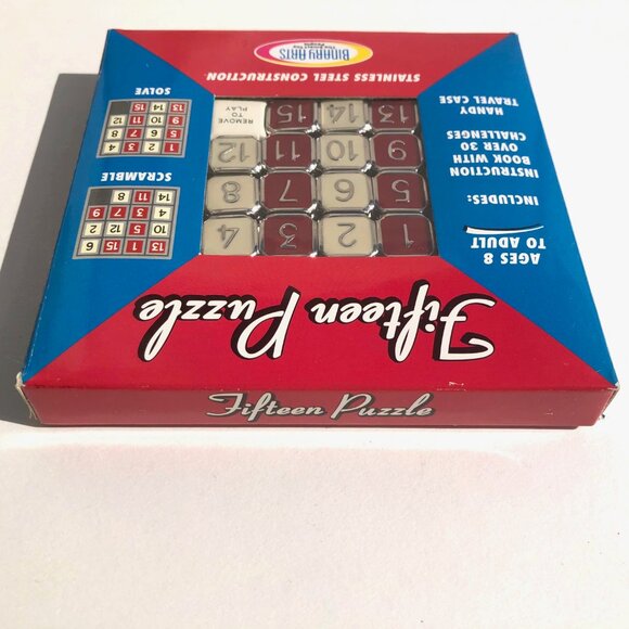 vintage Fifteen Puzzle Stainless Steel Handy Case Instruction Book 019275049003 - Picture 5 of 10